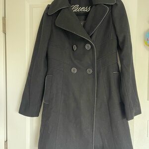 Guess Women's Elegant Black Pea Coat